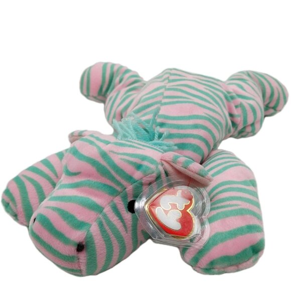 TY Pillow Pals Zulu the Zebra 14" Pink Blue Plush Stuffed Animal 1996 - Picture 1 of 10